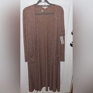 LuLaRoe Sarah~Small Brown Ribbed Cardigan Duster~NWT